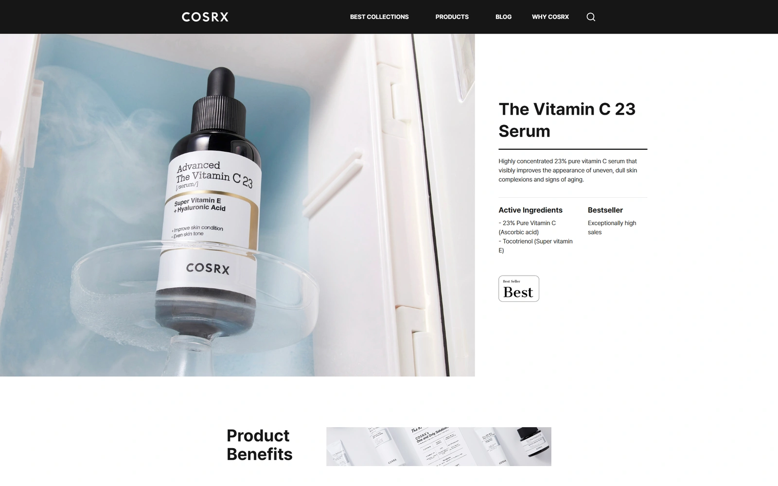COSRX OFFICIAL BRAND SITE 웹사이트 화면 5
